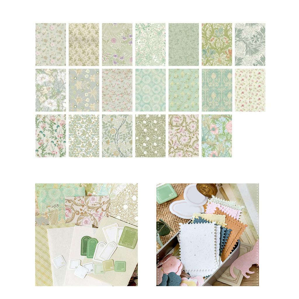 40 ks Junk Journal Samolepka Decal Papír DIY Scrapbook Fotoalbum Dekorace Vzor Květiny
