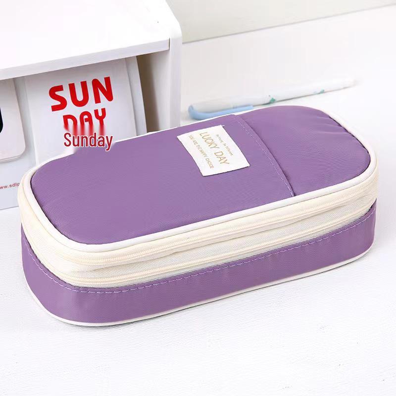 Large-Capacity Dirt-Resistant Pencil Case for Primary and Junior High School Girls - Stylish and Simple Design