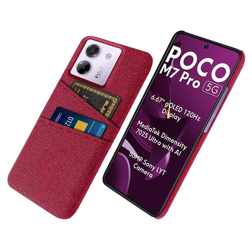 For Xiaomi Poco M7 Pro 5G Case Cloth+Hard PC Phone Cover with Dual Card Slots