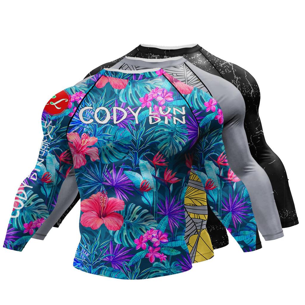 Digital Print Quick-Dry Long Sleeve Training Top - Autumn/Winter Running Tee