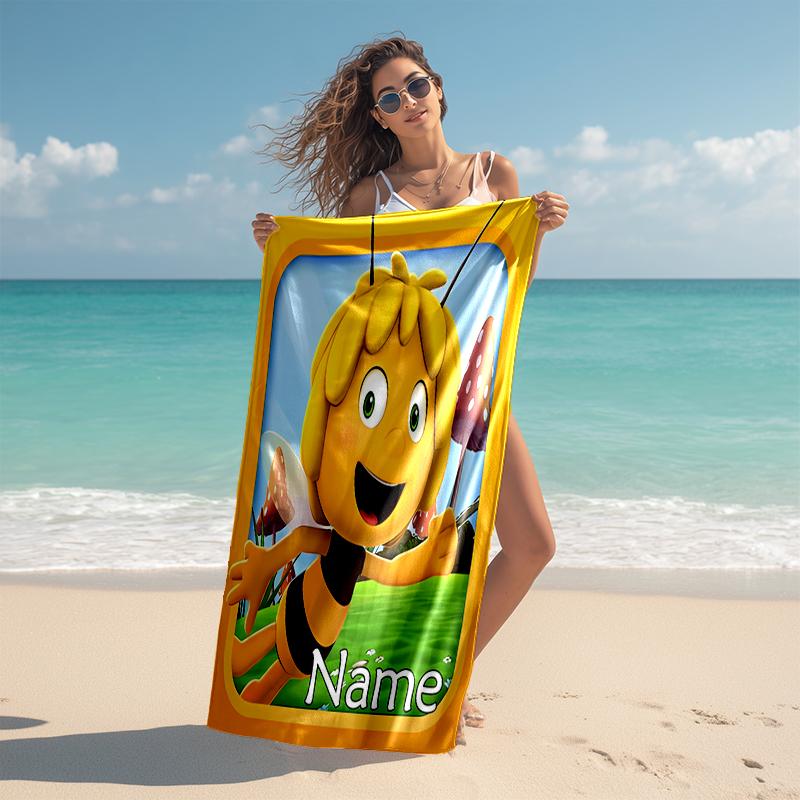 Personalized Customized Proof Beach Towel with Maya the Bee Pattern - Soft, Absorbent,quick-drying,perfect Swimming,camping&bathing