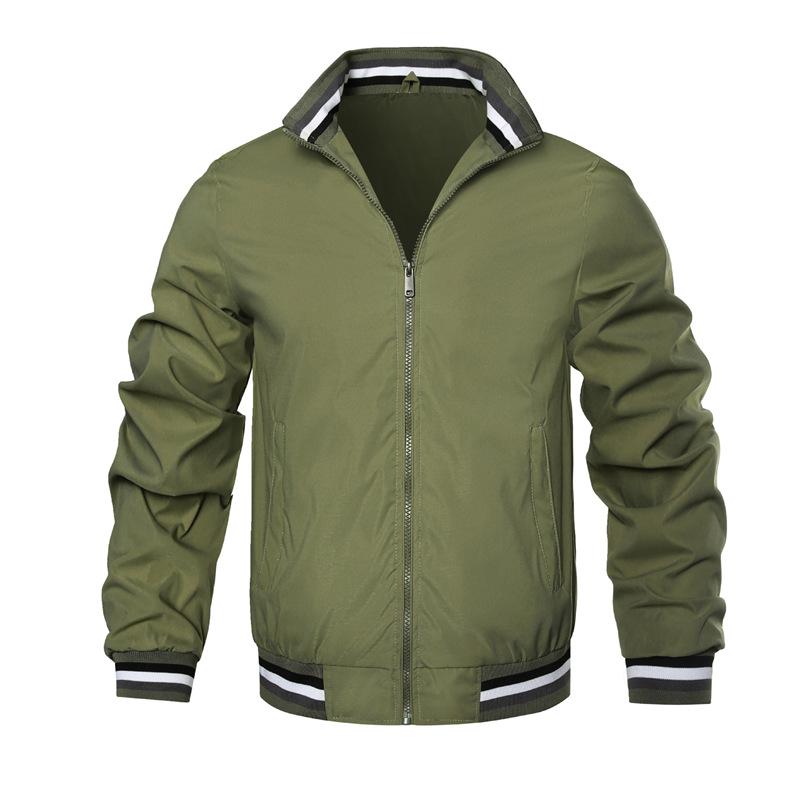 Spring and Autumn Men's Jacket Jacket Stand-Up Collar Fashion Jacket Top Casual Sunscreen Zipper Jacket