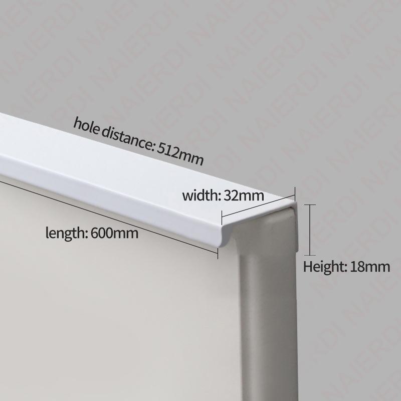 NAIERDI White Long Cabinet Handles Aluminum Alloy 800-1200mm Hidden  Furniture Handle Drawer Knobs Cupboard Pulls