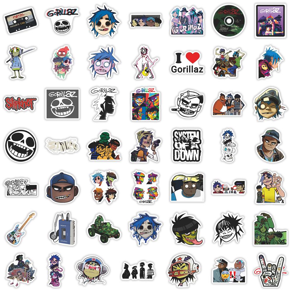 10/30/50pcs Cartoon Gorillaz Stickers Cool Virtual Band Music Graffiti Decals Skateboard Notebook Phone Car Funny Sticker Decor