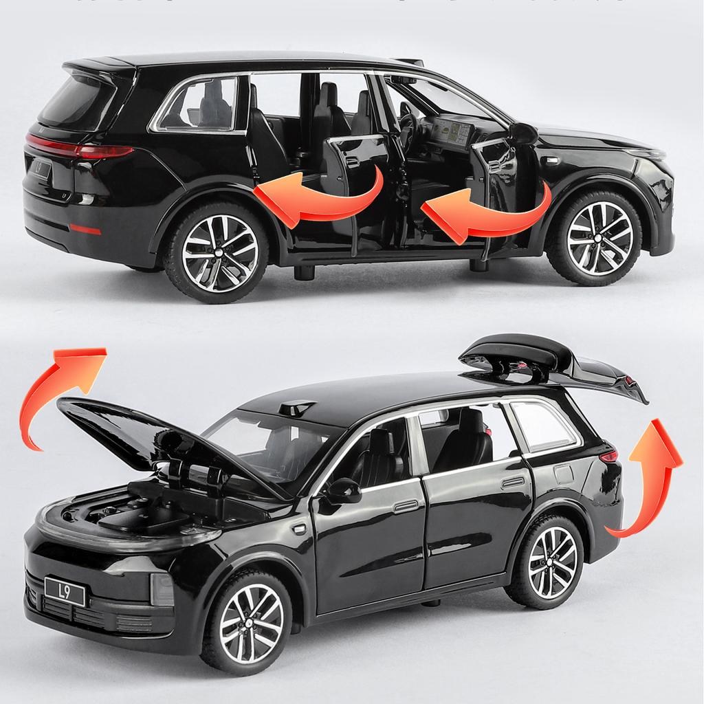 1:32 Li L9 New Energy Luxus-SUV Simulations-Legierungs-Auto-Modell Spielzeug Jungen Sammlerstück Ornament Auto Rückzieher Schreibtischdekoration