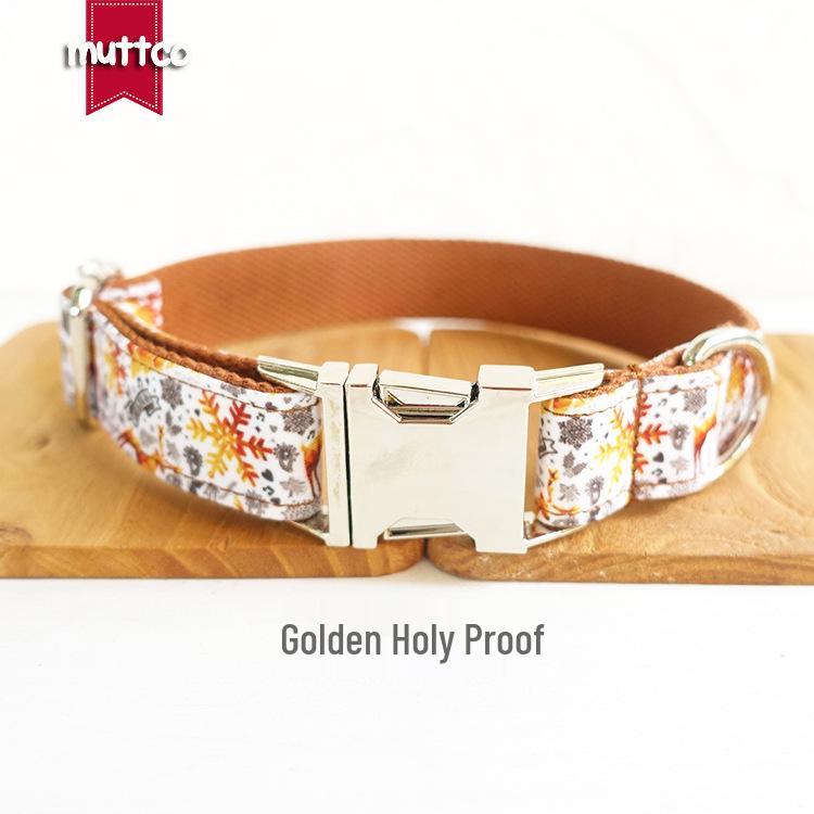 MUTTCO Golden Christmas Dog Collar UDC-061 S
