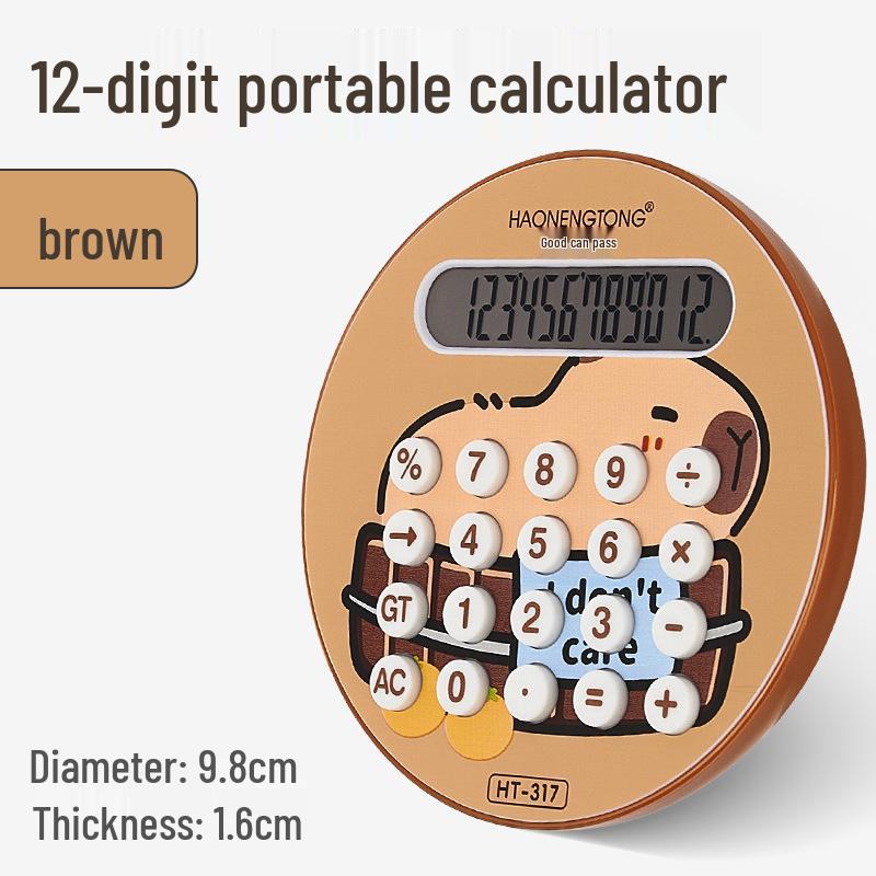 

317 Zen Style Mini Round Calculator for Students: Portable and Cute Learning Aid