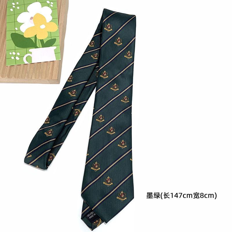

Polyester yarn-dyed college retro style neck tie jacquard green bottom personalized handmade men s and women s ties