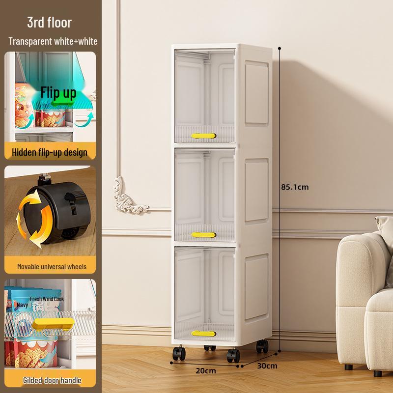 Ultra-Narrow Storage Shelf: Multi-Layer Kitchen, Bathroom Side & Toilet Organizer Cabinet
