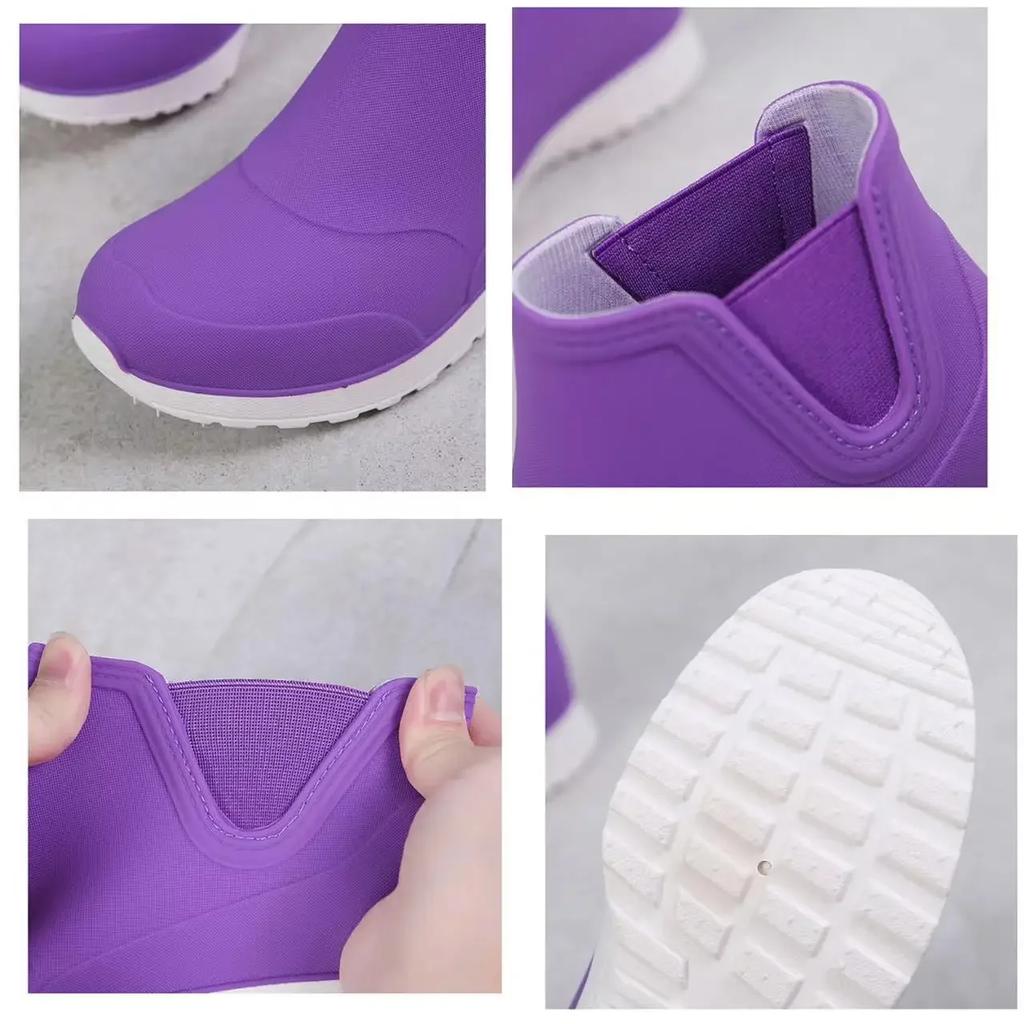 Fashion Rain Shoes for Women Rubber Boots Platform Ankle Boots 2025 Autumn Winter Slip on Women Booties Work Shoes Botines Mujer