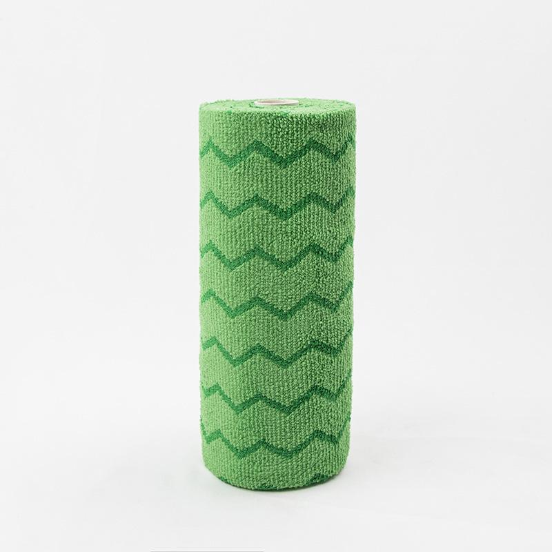 Reusable Cleaning Wipe Household Kitchen Cloth Microfiber Towel Rolls Dish Rags Wash Paper Towel Replacement зелёный