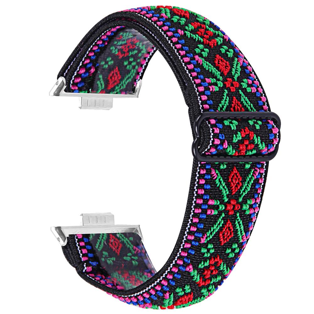 For Huawei Watch Fit 3 Nylon Watch Strap Pattern Print Adjustable Elastic Wrist Band