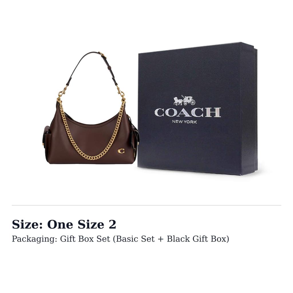 Coach PocketJuliet Cow Leather Handbag, Shoulder Bag Large Women's Maple Brown CDZ70-B4MPL