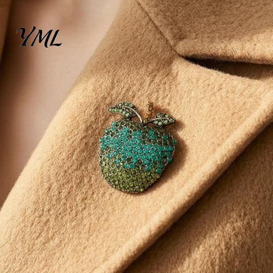 Bag Decorative Pin Rhinstone Fruit Brooch for Women, Shape Alloy Lapel Retro Pin, Clothing Jewelry Accessories Wedding Party Prom