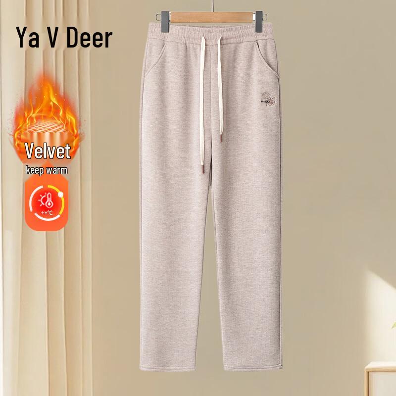 Yalu Women s Warm Fleece-Lined High-Waist Straight-Leg Pants 5XL