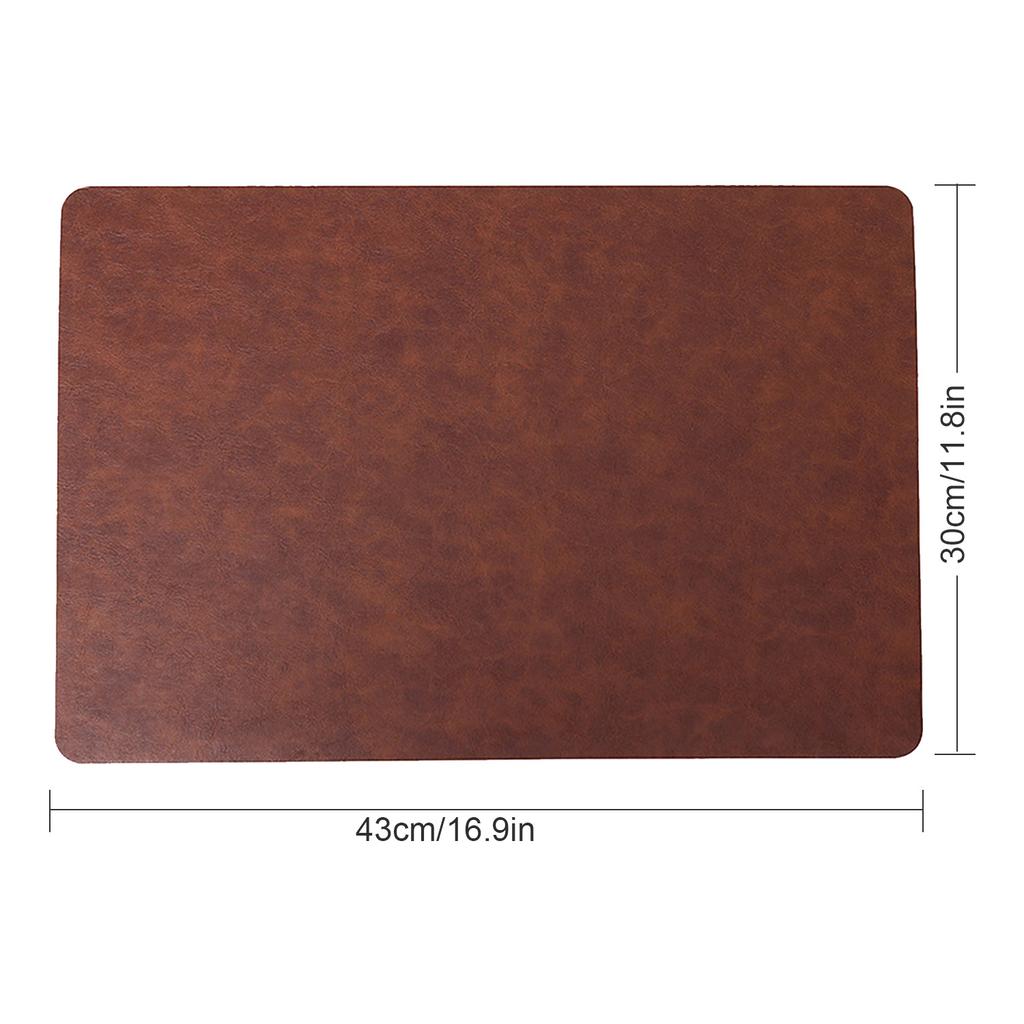 Placemat Nordic Faux Leather Table Waterproof Desk Mat Solid Color Non-slip Pad for Home Hotel