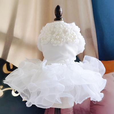 Yousheng Pet Wedding Dress Eye-catching Wear Resistant Polyester Teddy Dog Lace Style Wedding Dress Pet Apparel for Outdoor