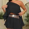 Summer New Solid Color One-shoulder Design Slit Casual Sleeve for Women