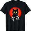 Unisex T-shirt Good Lucky Luck Fortune Cat Black Kanji Japanese Japan T-Shirt
