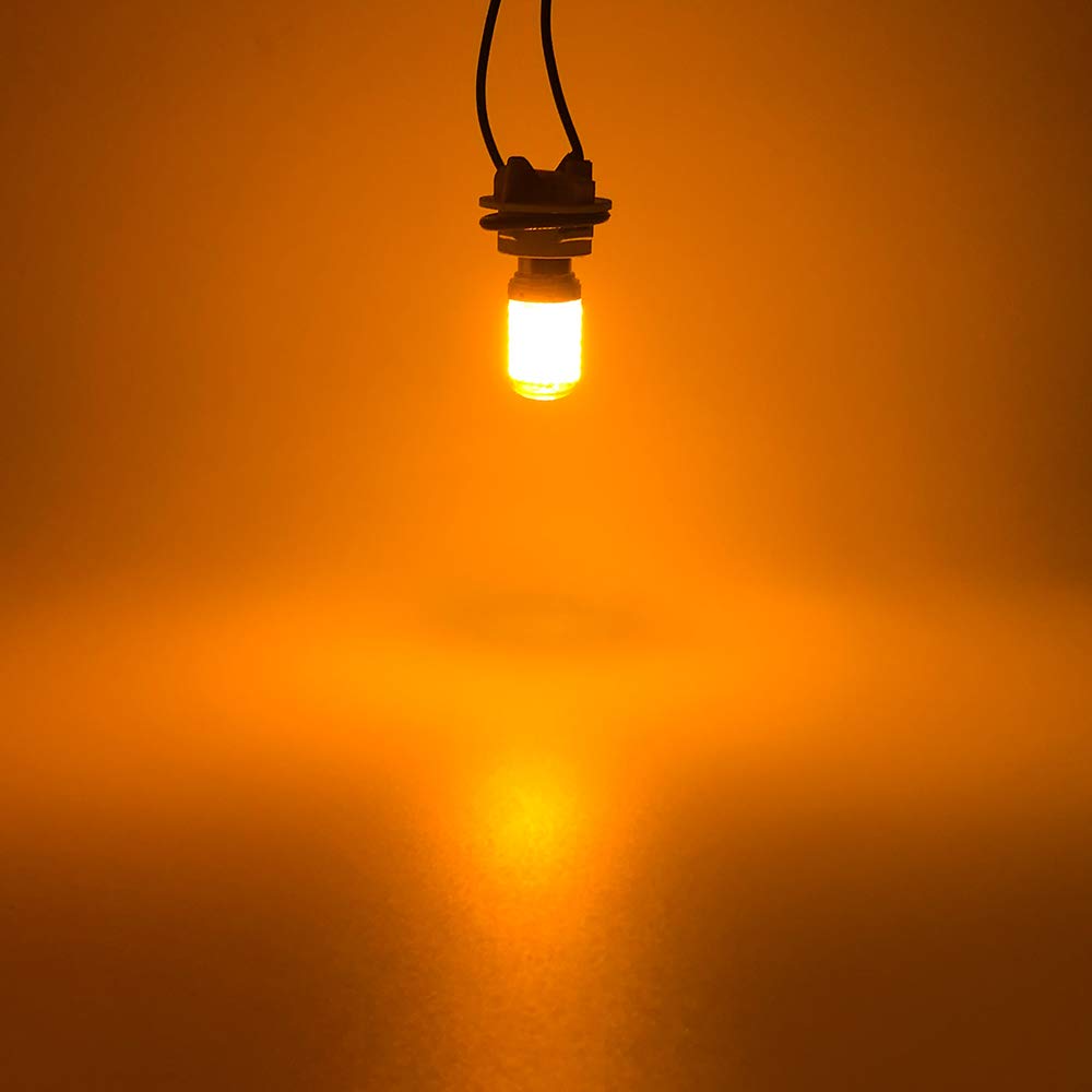 Futwod S25 LED, Single, Turn Signal, Stealth Bulb, HyperFlash Protection, Amber 1156, BAU15S, PY21W,