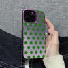 French Vintage Blue Polka Dot Soft Phone Case for iPhone 17 17E 16 15 14 13 12 11 Pro Max imitate Laser Silver hard Cover