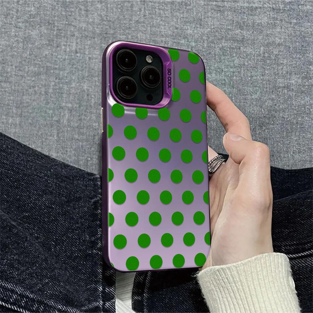 French Vintage Blue Polka Dot Soft Phone Case for iPhone 17 17E 16 15 14 13 12 11 Pro Max imitate Laser Silver hard Cover