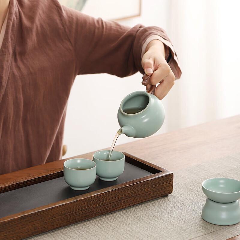 Hand-painted Celadon Dragon Tea Set
