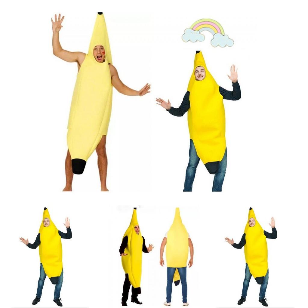 Skurriles Bananenkostüm für Erwachsene Lustiges Cartoon-Aufführungsoutfit für Halloween-Festlichkeiten