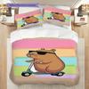 Chill Capybara Sips Tea Three-piece set (1 * duvet cover + 2 * pillowcase, without core) 2D Flat Bedding set Christmas birthday gift