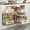 1-2pcs Pull-Out Kitchen Cabinet Storage Basket Condiment Holder Multifunctional Drawer Rack for Household Cabinet Organizing