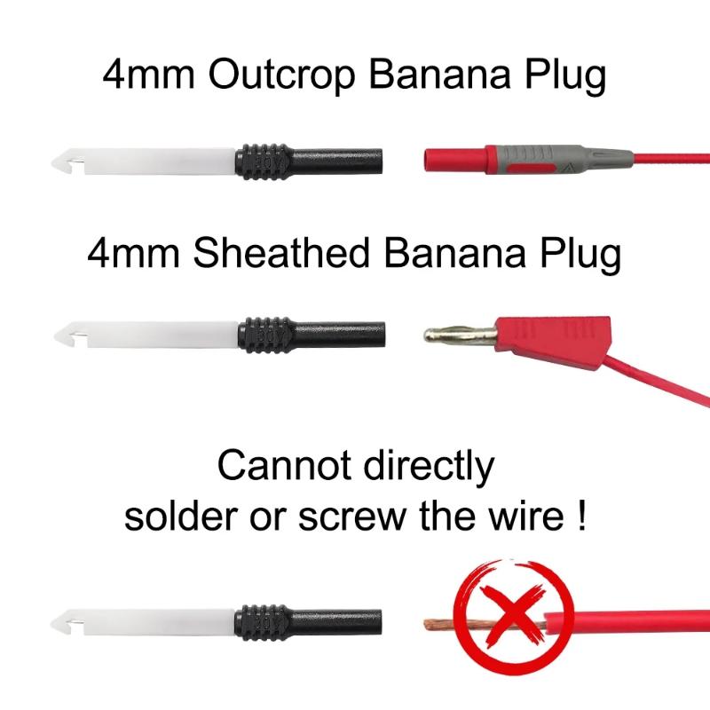 Car Multimeter Test Tip Probes with Cover Test Leads Extention Tester Pin Needle Tip 30V Insulation Wire Piercing Needles