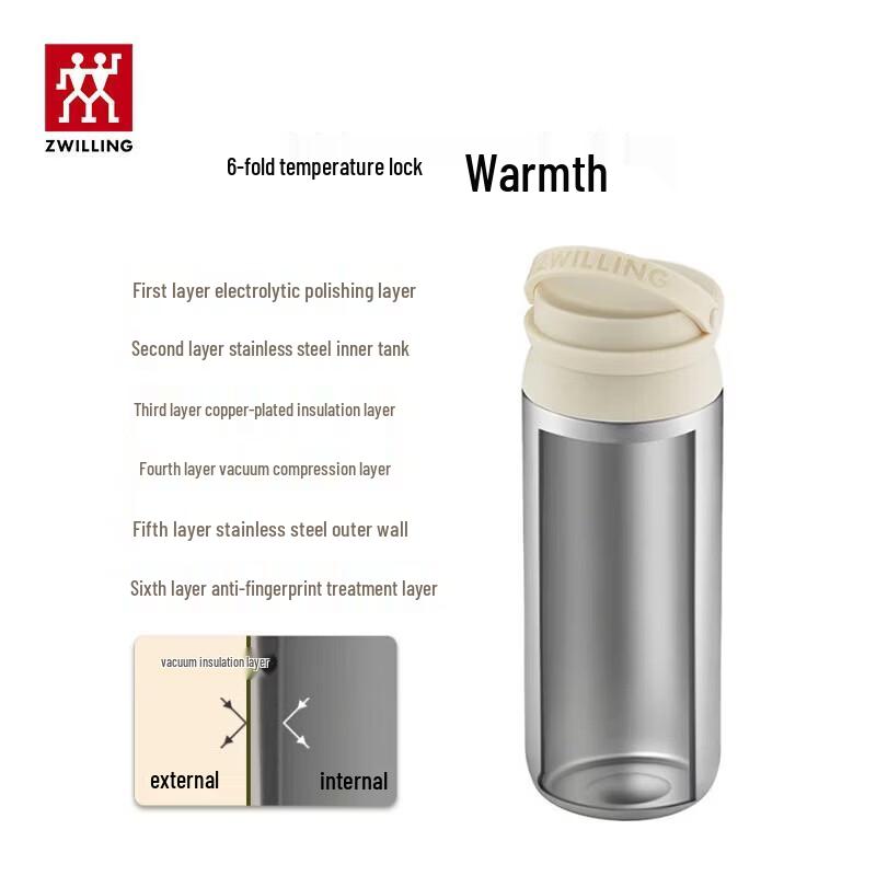 ZWILLING 316L Stainless Steel Insulated Tea Filter Bottle with Handle