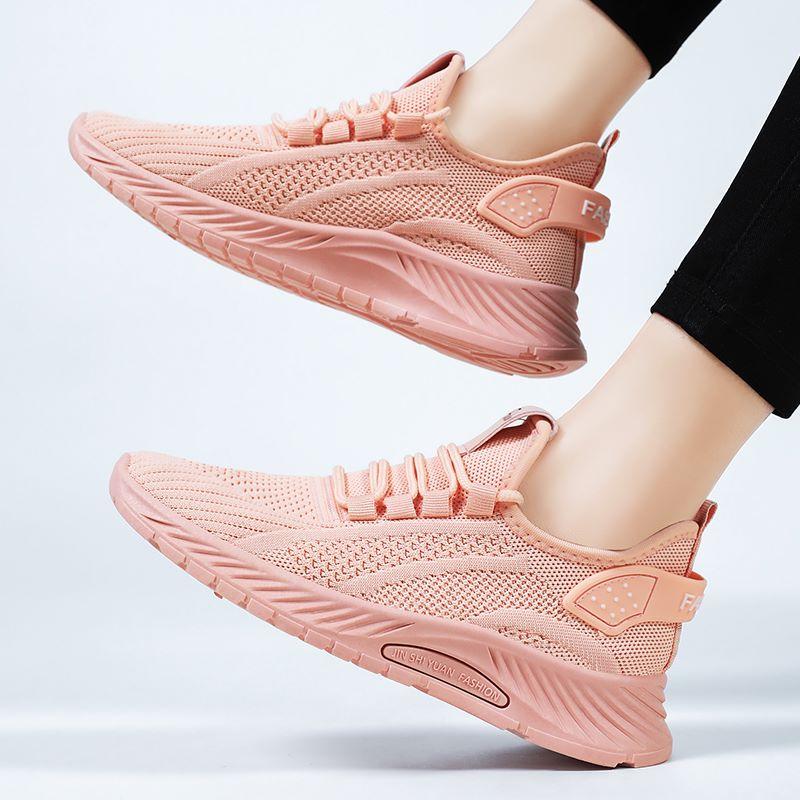 Moda Kadın Spor Ayakkabıları Sonbahar Modası Slip on Yürüyüş Ayakkabıları Bayan Günlük Örme Nefes Alabilen Düz Ayakkabılar Tenis Ayakkabıları