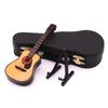 Miniature Guitar with Stand & Storage for Case Replica Ornament Bass Guitar Replica Mini Model Dollhouse Decoration Kid