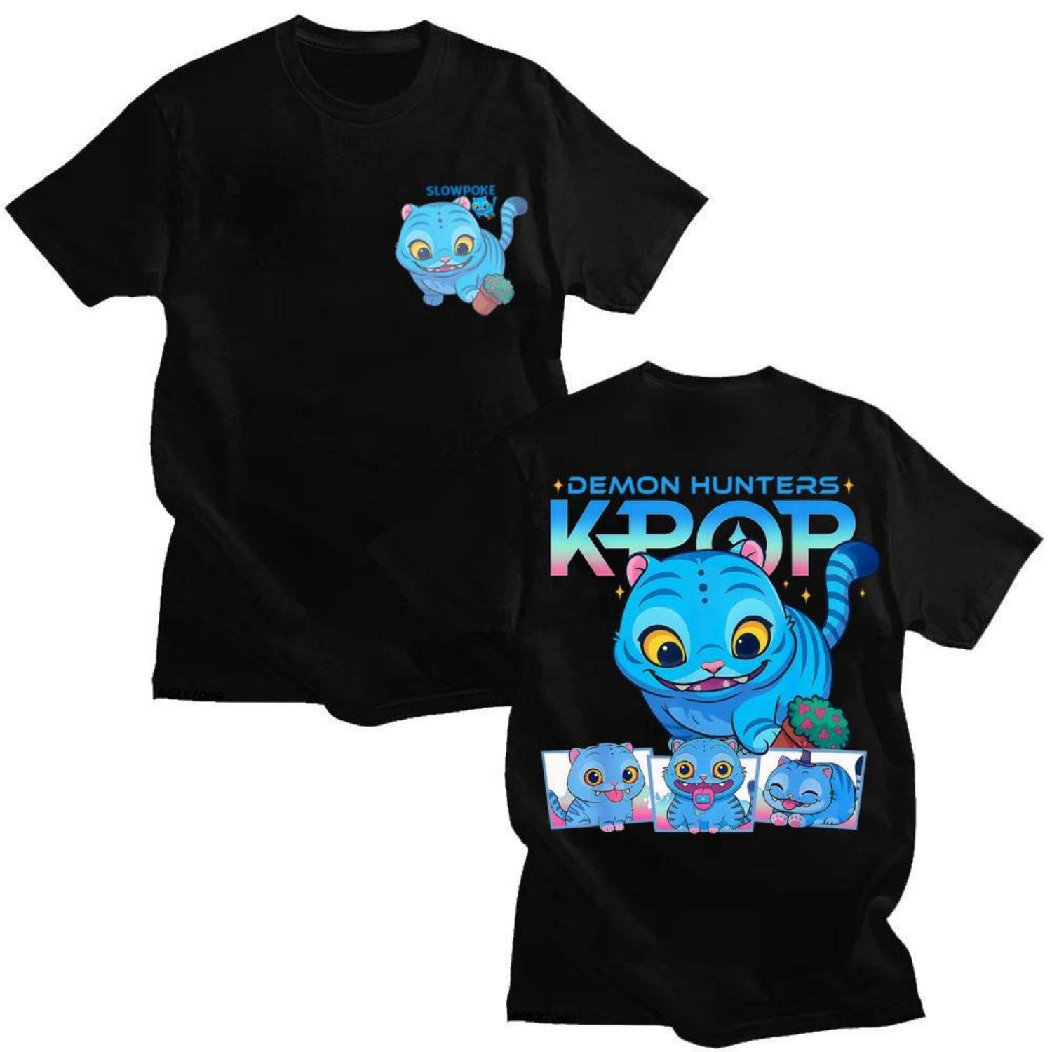 

KPop Охотники на демонов Дерпи Тигр Кавайная футболка Мужская Женская Новый фильм Модный Эстетичная Футболка Оверсайз Хлопок Повседневная Футболка Подарки S