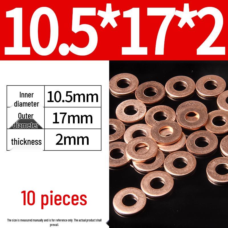2mm Pure Red Copper Sealing Ring Marine Instrument Flat Washer