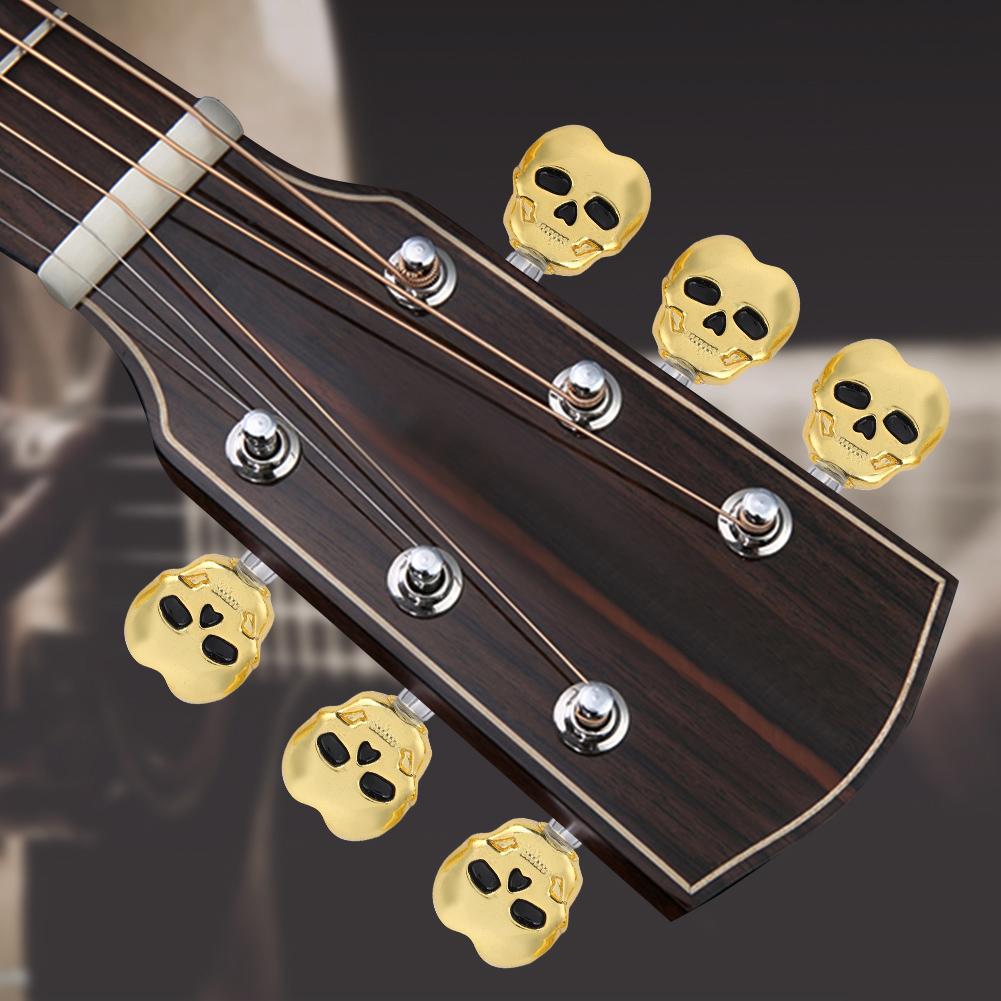 6pcs Tuning Peg Tuning Key Button Heads for Folk Electric Guitar (Golden)