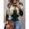 Women's T-shirt 3D Printing Green Plant Print Fashion Long Sleeve Round Neck Regular Top Holiday Weekend Spring and Autumn Y2K