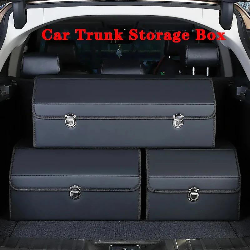 Car Trunk Organizer Box Large Capacity Auto Multiues Tools Storage Bag Stowing Tidying Leather Camping Outdoor Car Storage Bags