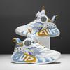 2025 spring new rotating button classmates boys and girls children's running basketball shoes medium and older children's wear-resistant sports shoes