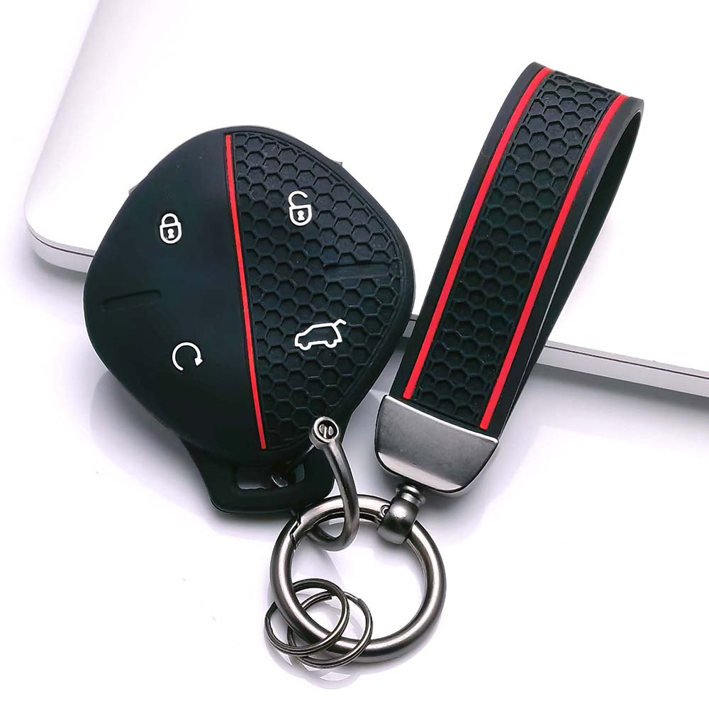 Key Fob Cover for Chery Omoda C5 E5 Jaecoo J7 Tiggo with Keychain Soft Silicone Protective Case Anti-Scratch Guard Shockproof Protection