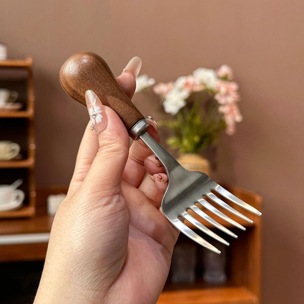 304 Stainless Steel Creative Cute Standing Walnut Spoon Fork Fruit Fork Dessert Spoon Household Spoon Fork