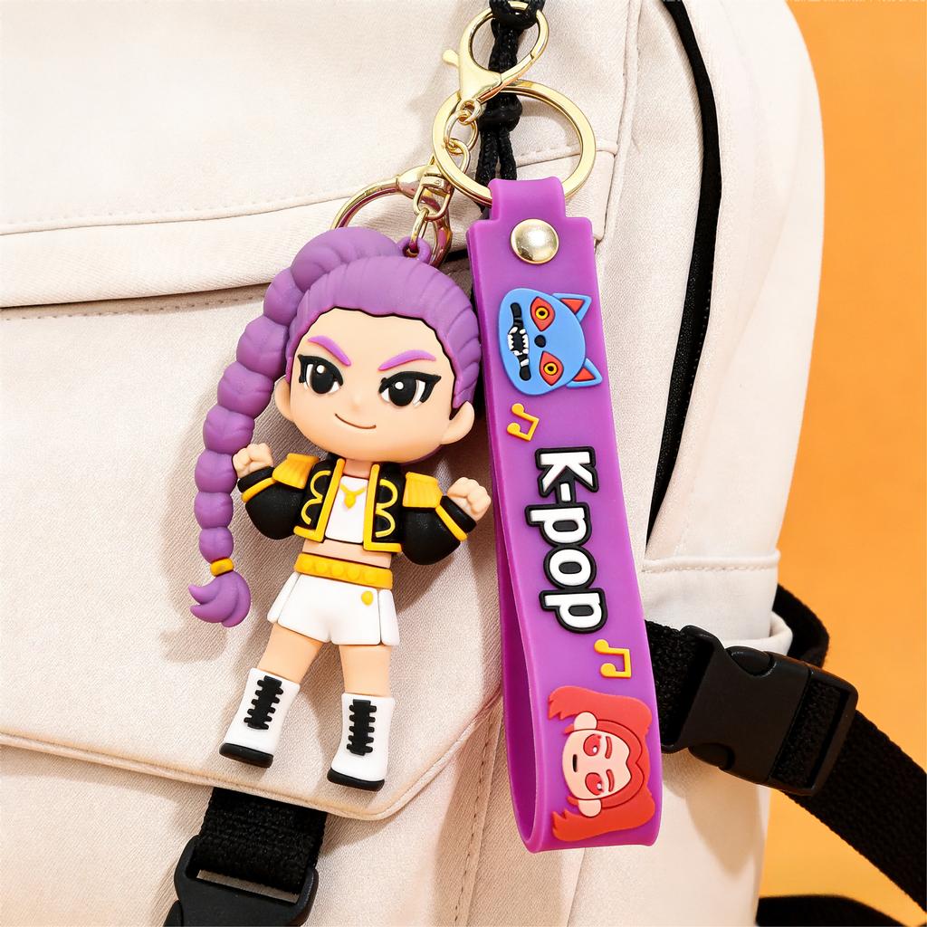 1/10PCS KPOP Demon Hunters Keychain Tiger Character PVC Model Keychain Adorable Harajuku Style Key Ring for Friends Fans Halloween