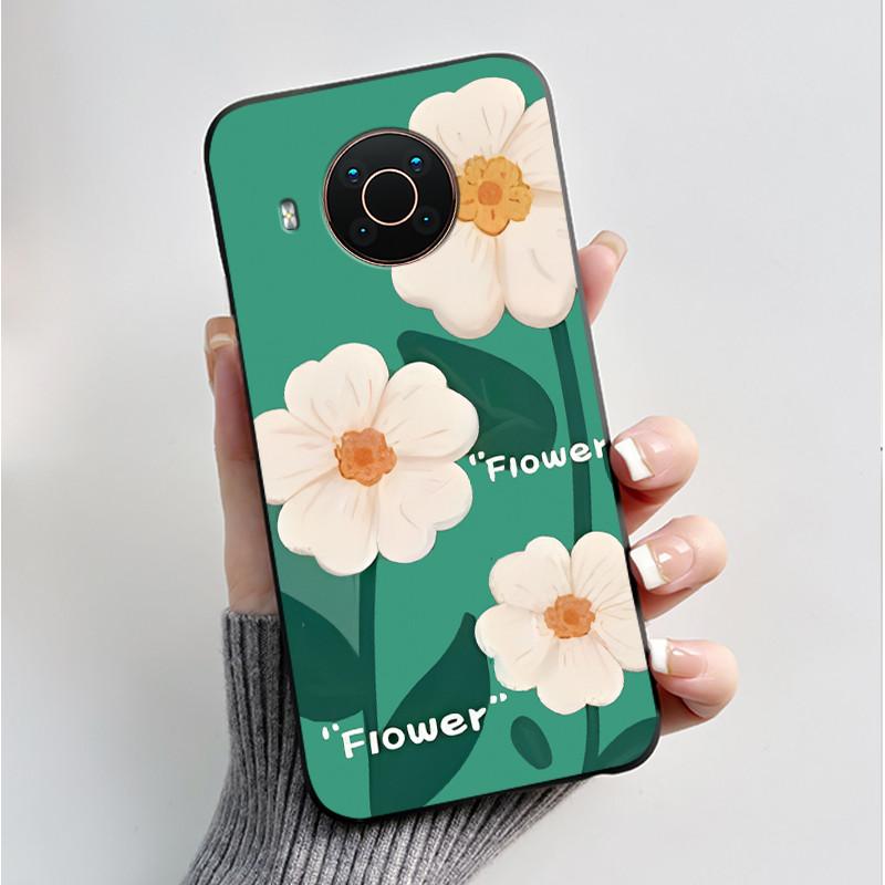 Printed Phone Case For Nokia X20/Nokia X10/Nokia X100/Nokia XR20 Capa Soft Silicone Black Shell Cover Cute Flower Cartoon Casing