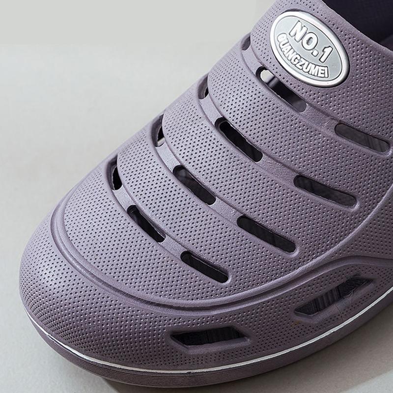 Buty z dziurkami Męskie Letnie Antypoślizgowe Buty Robocze Codzienne Sandały Studenckie Oddychające Baotou Buty na Plażę Spływy Kajakowe