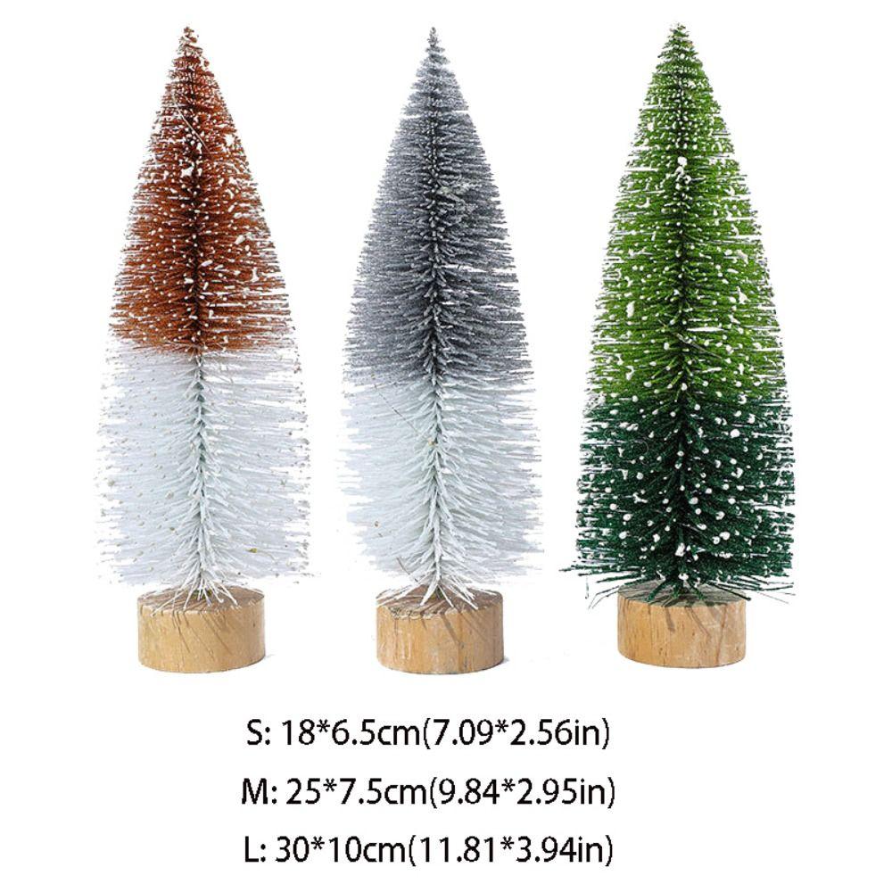 Double Color Christmas Tree Ornament Creative Micro Landscape Model Snow Pine Tree  Gift