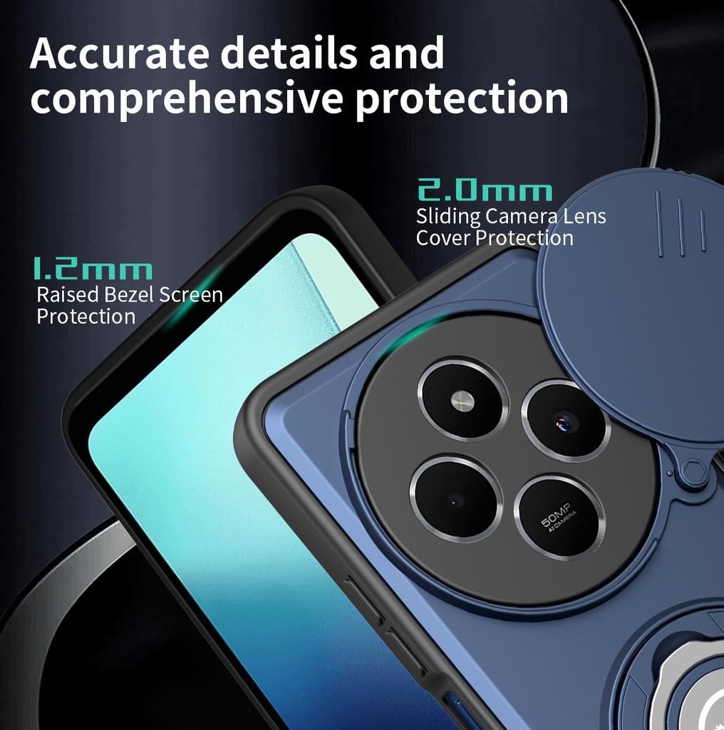 For Redmi 14C Case Redmi A4 Phone Case Redmi A3 Pro Magnetic Armor Shockproof Ring Holder Magsafe Wireless Charge Phone Cover