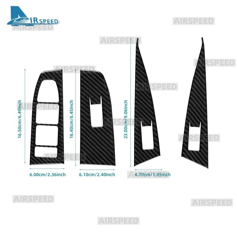 Real Carbon Fiber  Car Window Switch Panel Sticker LHD RHD Trim For BMW 5 Series i5 G60 G61 G68 2024 2025