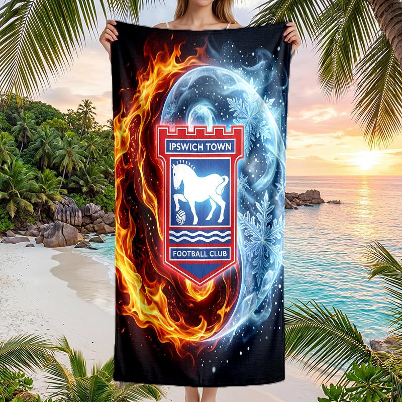 Ipswich Town Fußball Strandtuch Weiches Mikrofaser-Sommertuch Schnelltrocknendes Saugfähiges Handtuch für Strand Schwimmbad Reisen