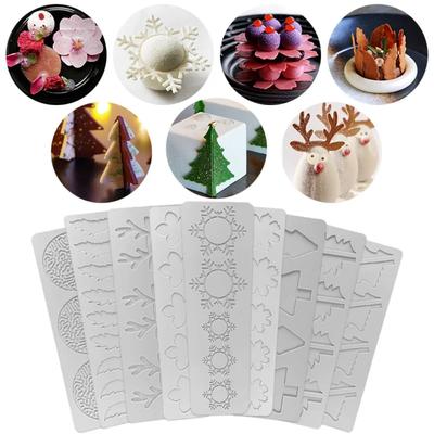 Copos de Nieve de Navidad Margarita Chocolate Molde de Silicona Árbol de Navidad Pluma Flor de Cerezo Molde para Hornear Pétalo Pastel Occidental Decoración